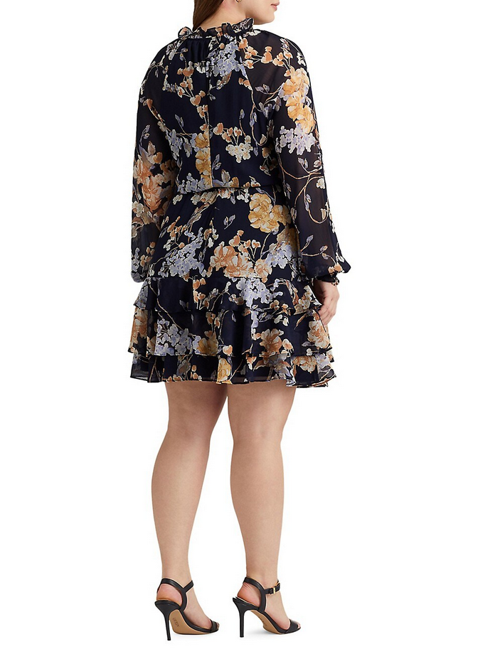 LAUREN RALPH LAUREN Plus Size Ruffled Tiered Dress