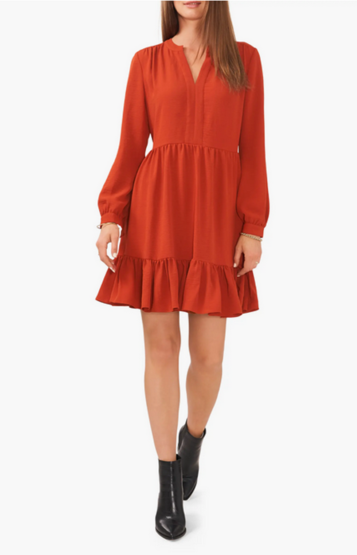 Vince Camuto Ruched Flounce Dress