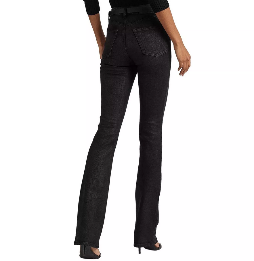 LAUREN RALPH LAUREN High Rise Coated Denim Bootcut Jeans