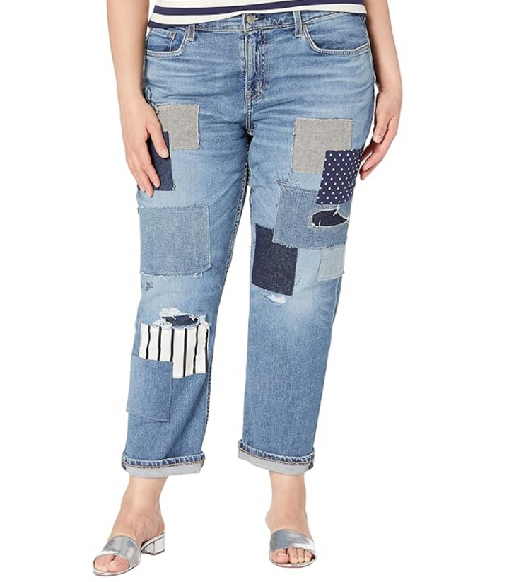 LAUREN RALPH LAUREN Plus Size Patchwork Relaxed Tapered Jeans