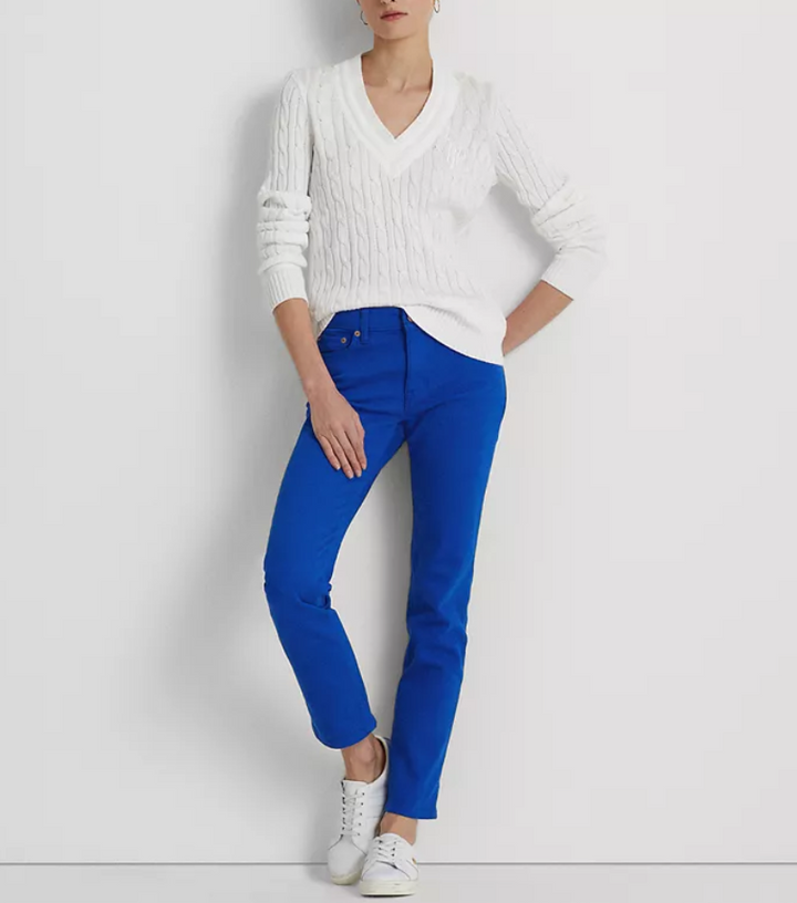 LAUREN RALPH LAUREN Mid-Rise Straight Ankle Jeans