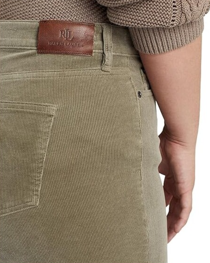 LAUREN RALPH LAUREN Plus Size Mid-Rise Corduroy Straight Pants