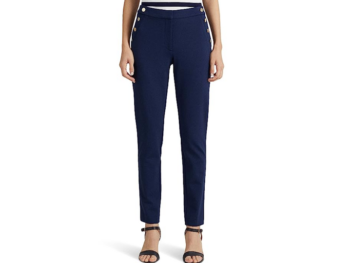 Lauren Ralph Lauren Button-Trim Ponte Ankle Pants