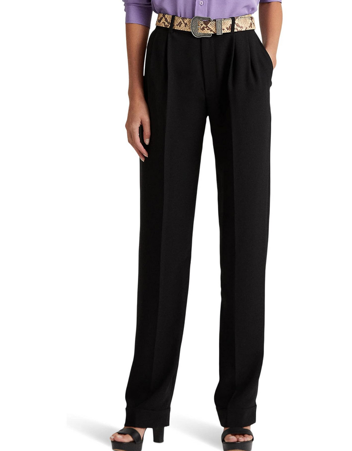 LAUREN RALPH LAUREN Pleated Sablé Crepe Pants