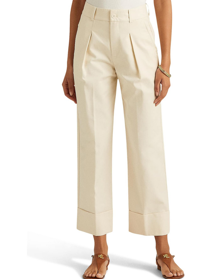 Ralph Lauren Double-Faced Stretch Cotton Ankle Pants