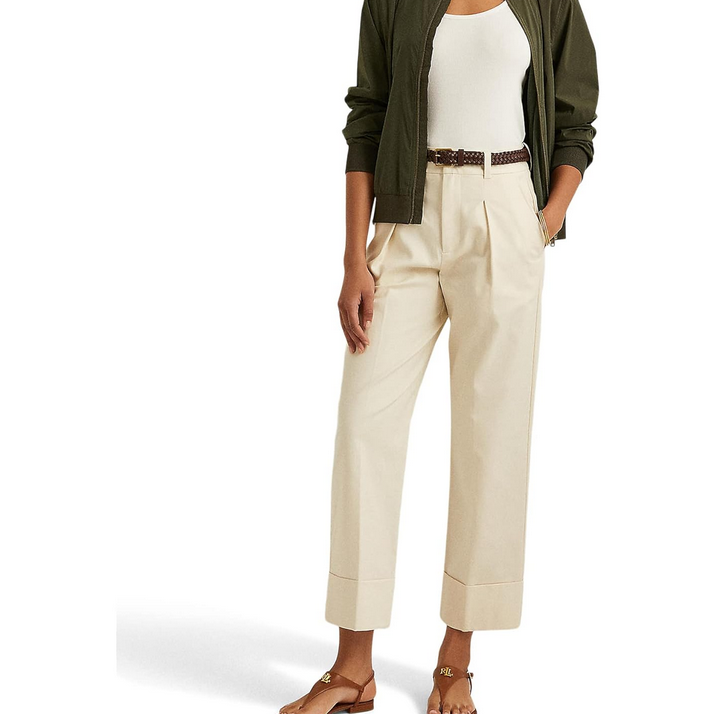 Ralph Lauren Double-Faced Stretch Cotton Ankle Pants
