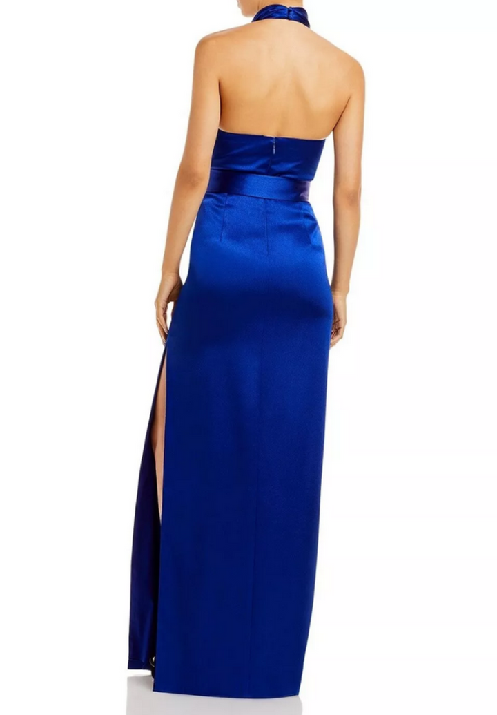 Aidan by Aidan Mattox Satin Cowl Neck Gown