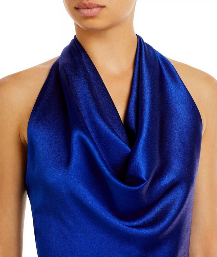 Aidan by Aidan Mattox Satin Cowl Neck Gown