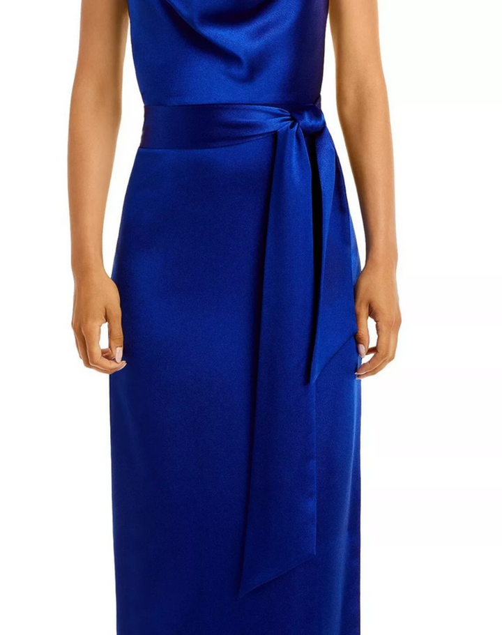 Aidan by Aidan Mattox Satin Cowl Neck Gown