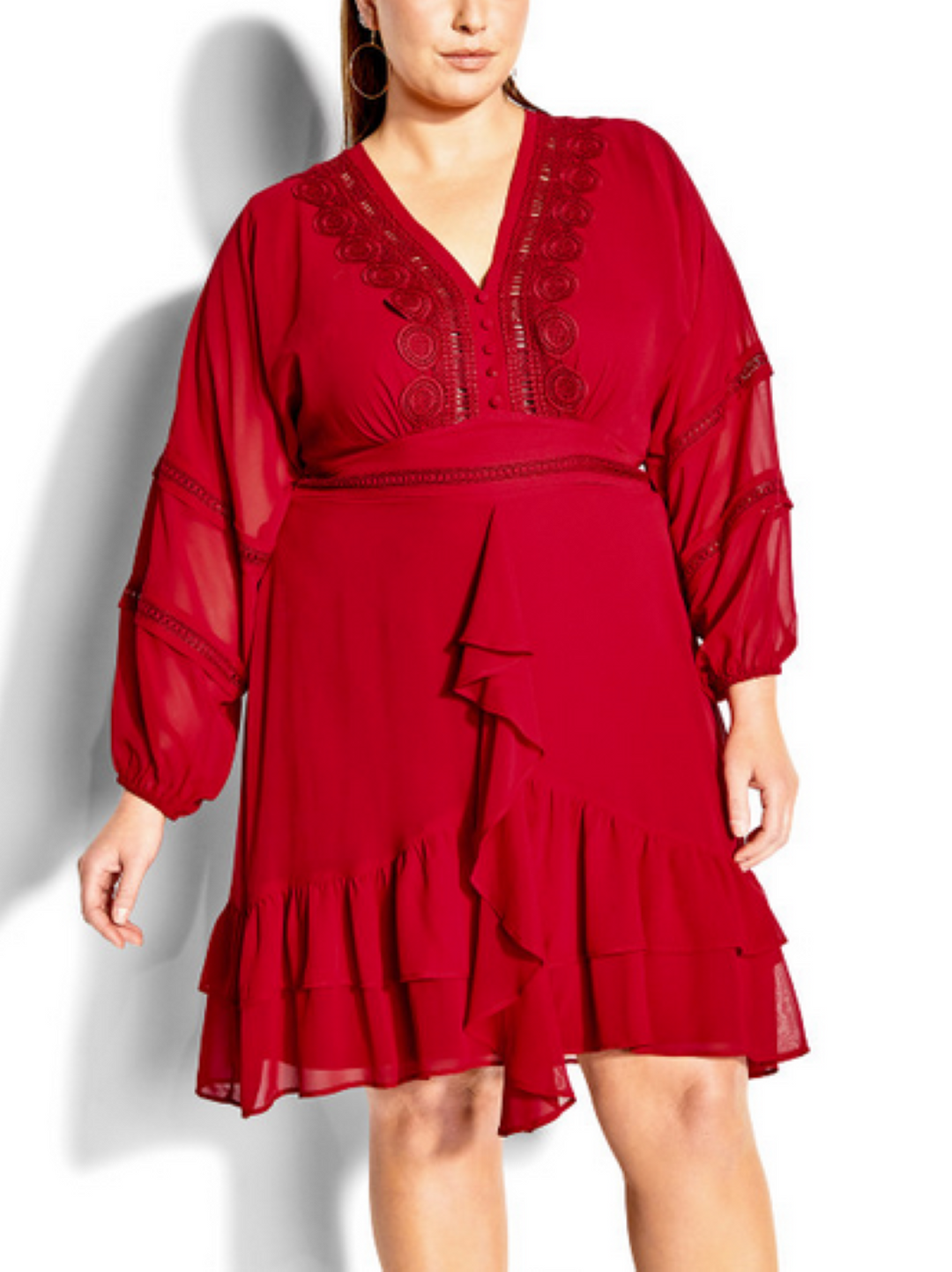 CITY CHIC Trendy Plus Size Sweetheart Ruffle Dress