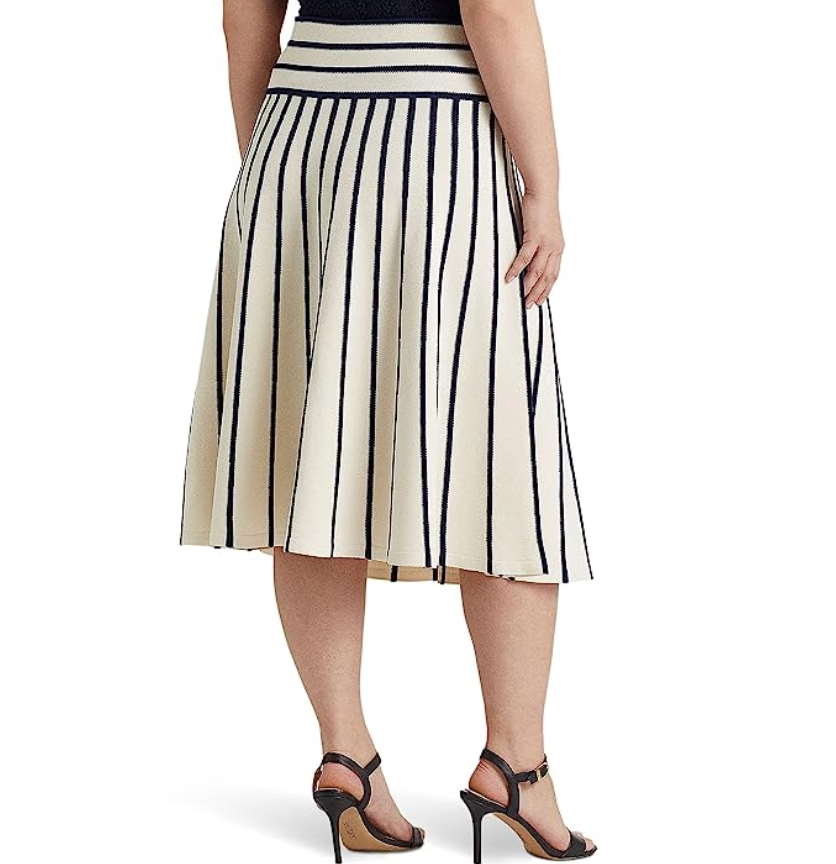 Ralph Lauren Striped Knit Midi Skirt