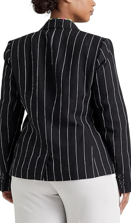 Lauren Ralph Lauren Pinstripe Linen Blazer