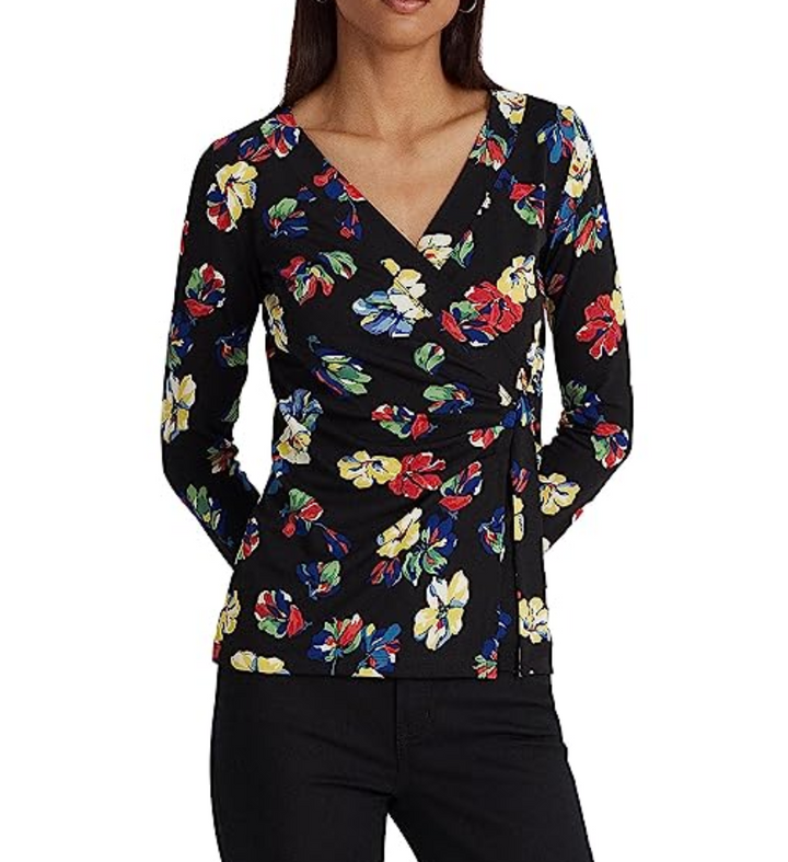 LAUREN RALPH LAUREN Floral Stretch Jersey Top