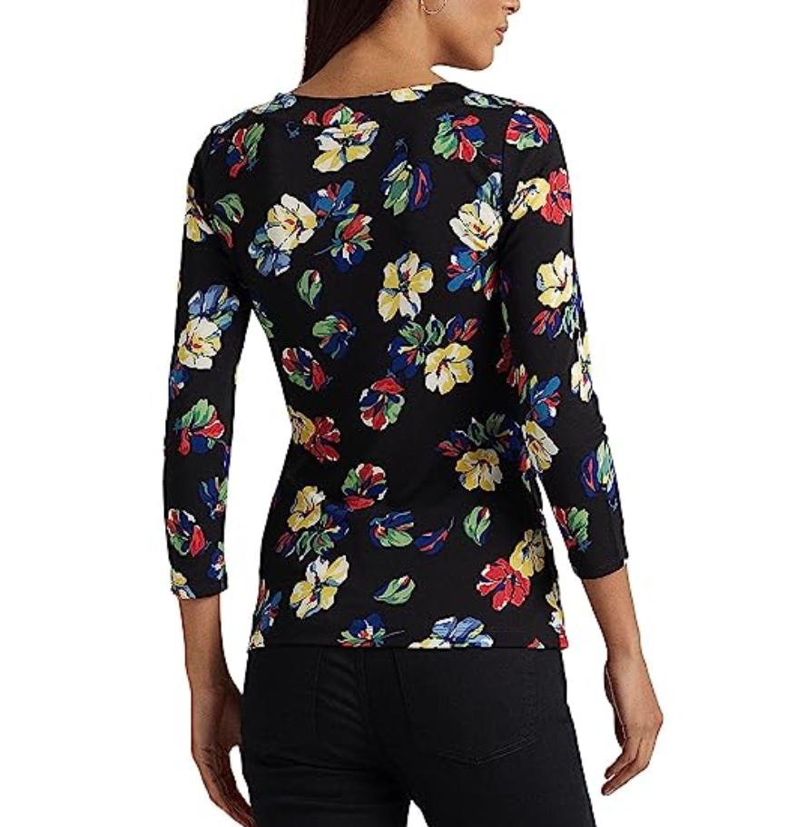 LAUREN RALPH LAUREN Floral Stretch Jersey Top