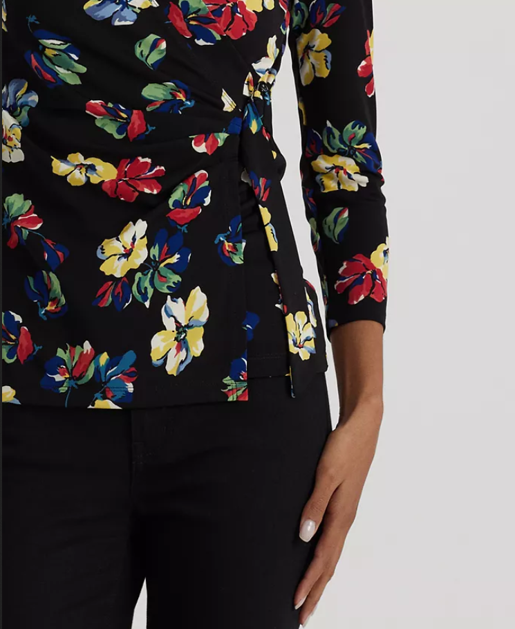 LAUREN RALPH LAUREN Floral Stretch Jersey Top