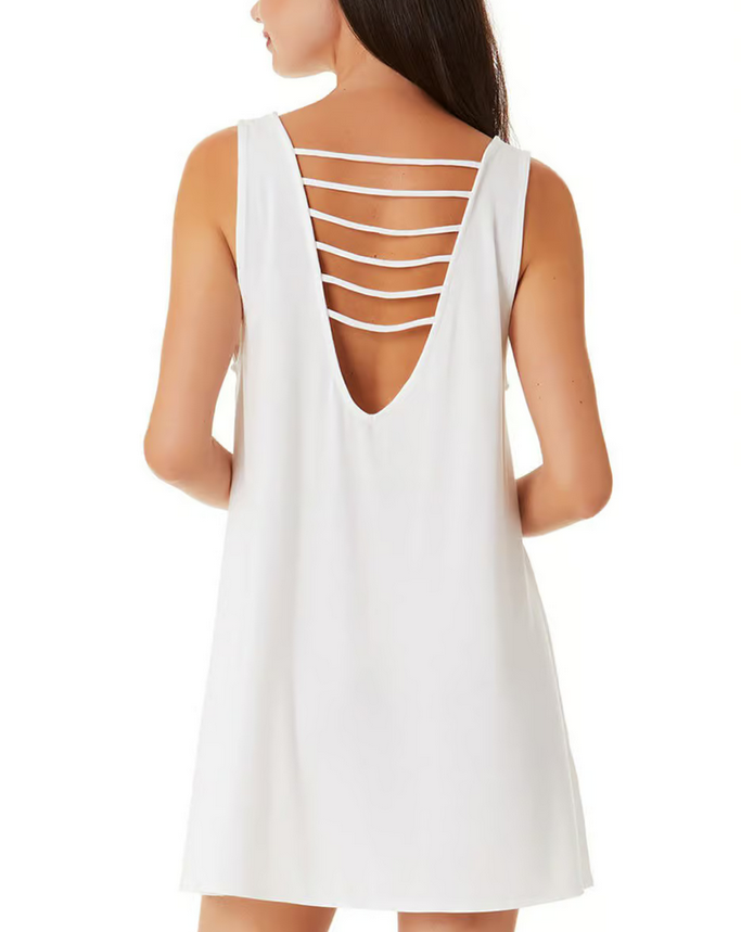 Salt + Cove Solid Strappy Swim Cover-Up Dress