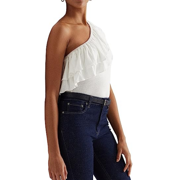 LAUREN RALPH LAUREN Jersey One-Shoulder Top