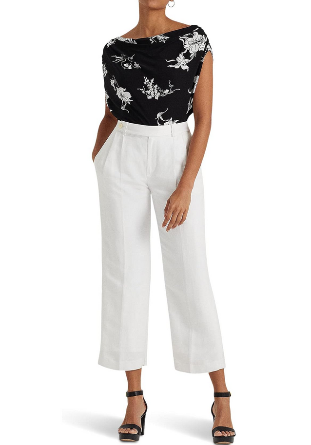 LAUREN RALPH LAUREN Floral Jersey Off-the-Shoulder Top