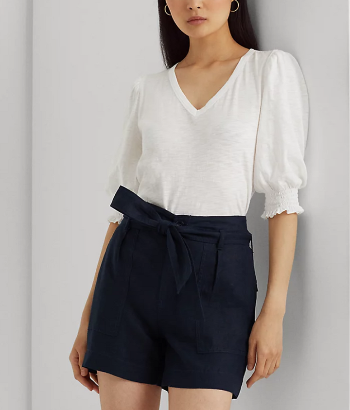 LAUREN RALPH LAUREN Cotton Slub Jersey Puff-Sleeve Tee