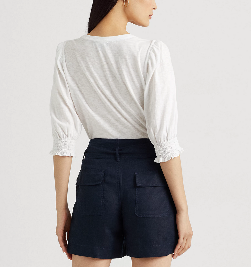 LAUREN RALPH LAUREN Cotton Slub Jersey Puff-Sleeve Tee