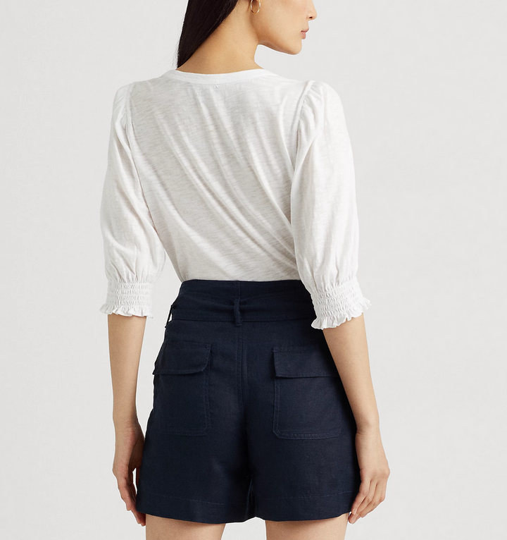 LAUREN RALPH LAUREN Cotton Slub Jersey Puff-Sleeve Tee