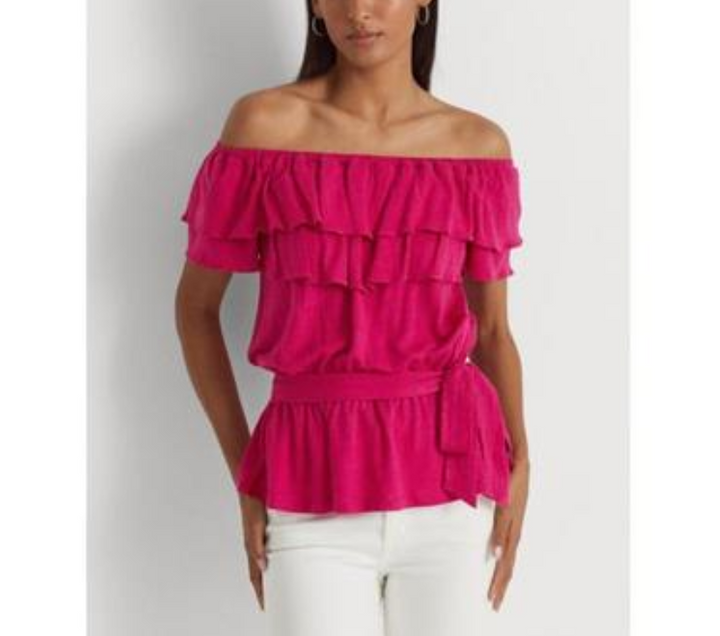 Ralph Lauren Jersey Off-the-Shoulder Top