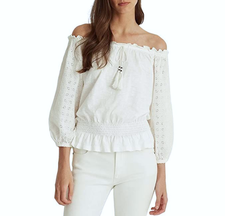 LAUREN RALPH LAUREN Off-The-Shoulder Eyelet Top