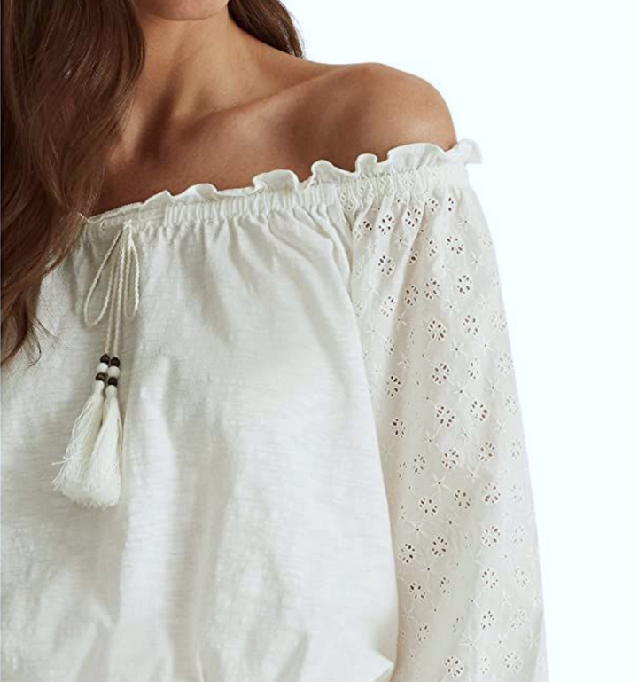 LAUREN RALPH LAUREN Off-The-Shoulder Eyelet Top