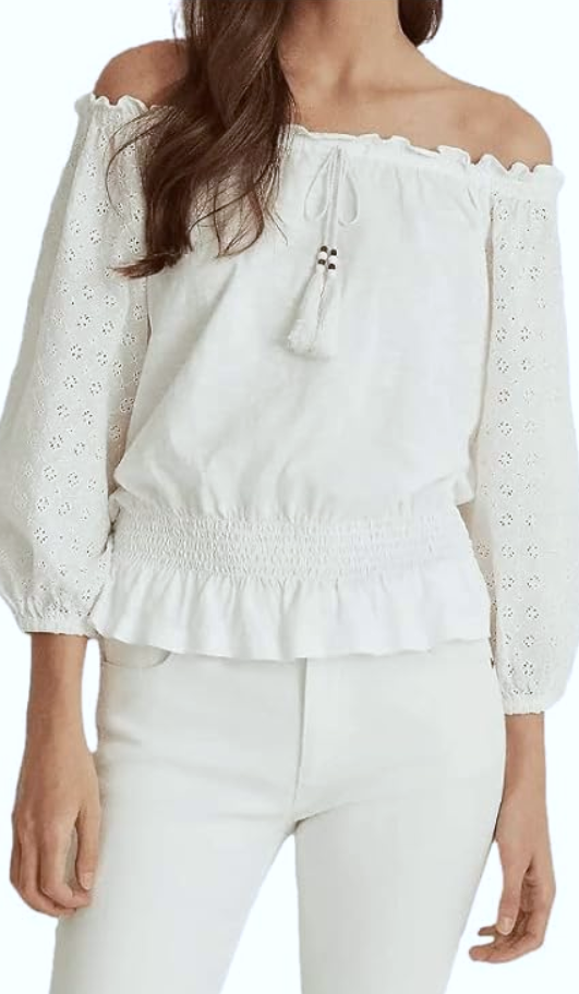 LAUREN RALPH LAUREN Off-The-Shoulder Eyelet Top