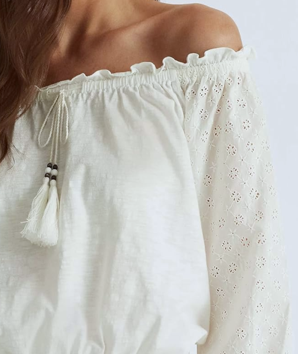 LAUREN RALPH LAUREN Off-The-Shoulder Eyelet Top