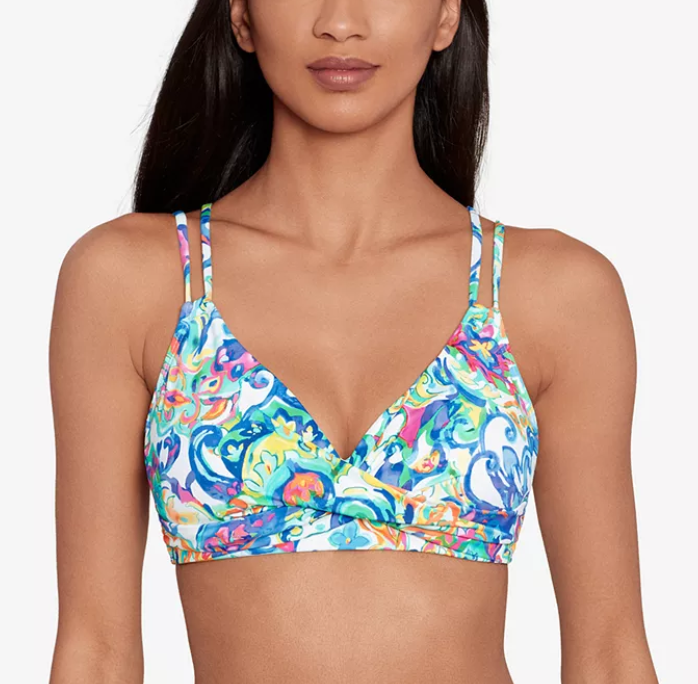 Ralph Lauren Double-Strap Twist-Front Underwire Bikini Top