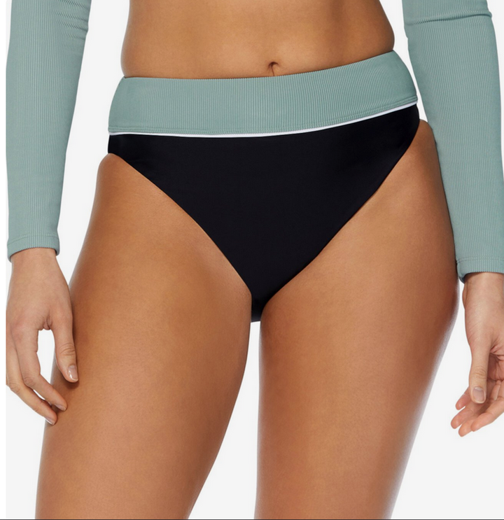 Reebok Colorblock Ribbed High-Waist Bikini Bottoms