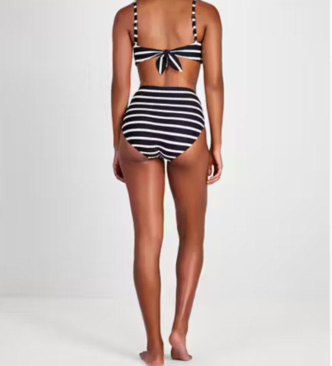 Kate Spade Stripe High Waist Bikini Bottom