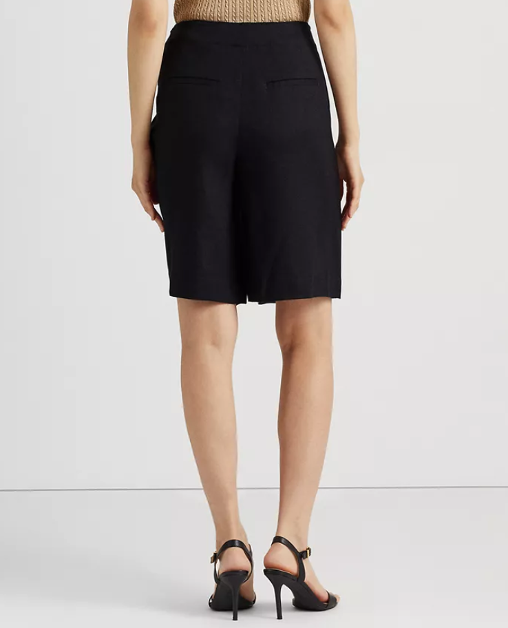 LAUREN RALPH LAUREN Tie-Front Linen-Blend Twill Shorts