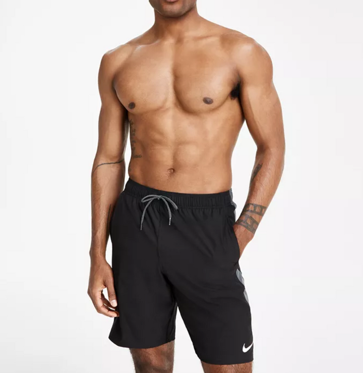 Nike MEN Contend Water-Repellent Colorblocked 9" Swim Trunks