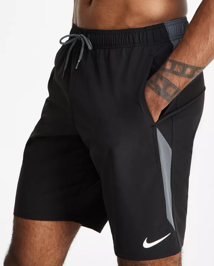 Nike MEN Contend Water-Repellent Colorblocked 9" Swim Trunks