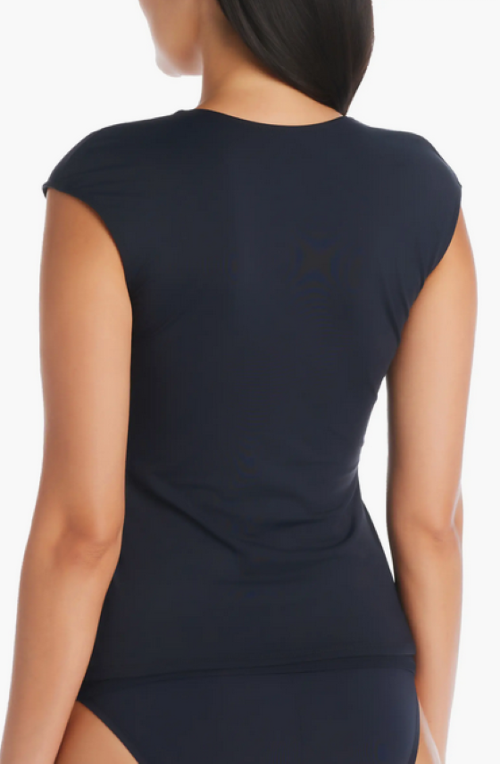 Bleu by Rod Beattie Let's Get Twisted Cap-Sleeve Tankini Top