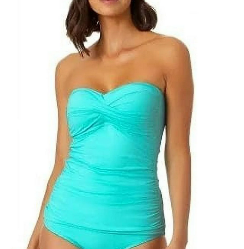 Anne Cole Twist-Front Ruched Tankini Top