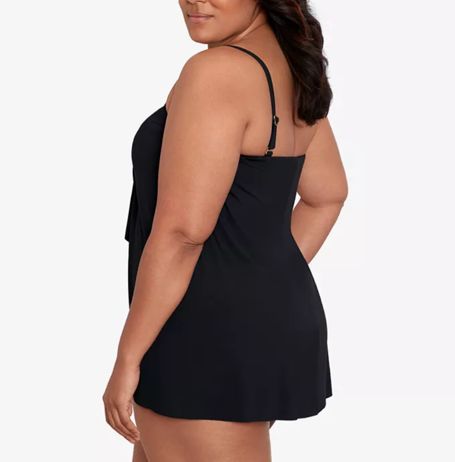 LAUREN RALPH LAUREN Plus Size Bandeau Flyaway One-Piece Swimsuit