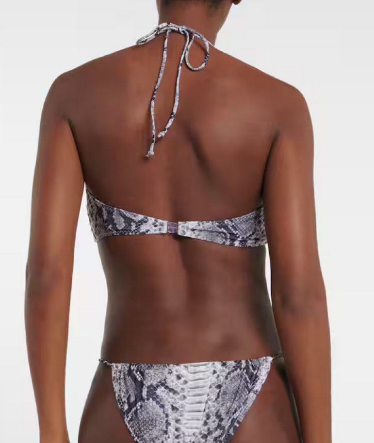 Norma Kamali Jason Snake Print Bikini Top