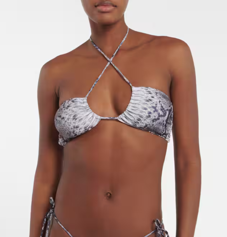 Norma Kamali Jason Snake Print Bikini Top