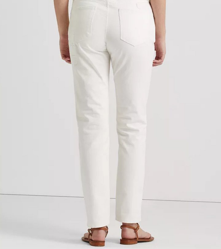 LAUREN RALPH LAUREN Eyelet-Patchwork Relaxed Tapered Jeans