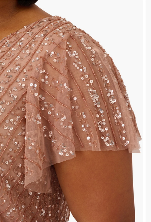 Adrianna Papell Plus Size Beaded Blouson Gown