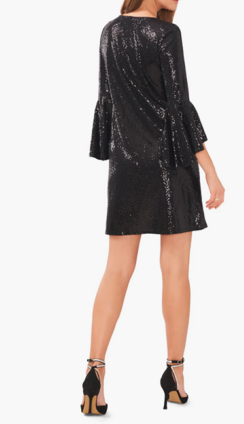 Vince Camuto Sequin Bell Sleeve Minidress