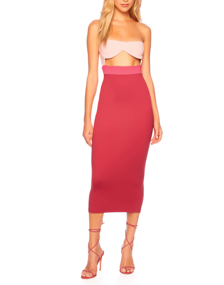 Susana Monaco Color Blocked Cutout Underwire Dress