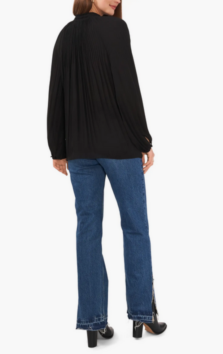 VINCE CAMUTO Pleated Mock Neck Blouse