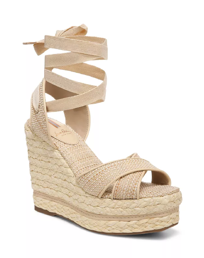 Sam Edelman Vaughn Crossover Strappy Espadrille Wedge Sandals