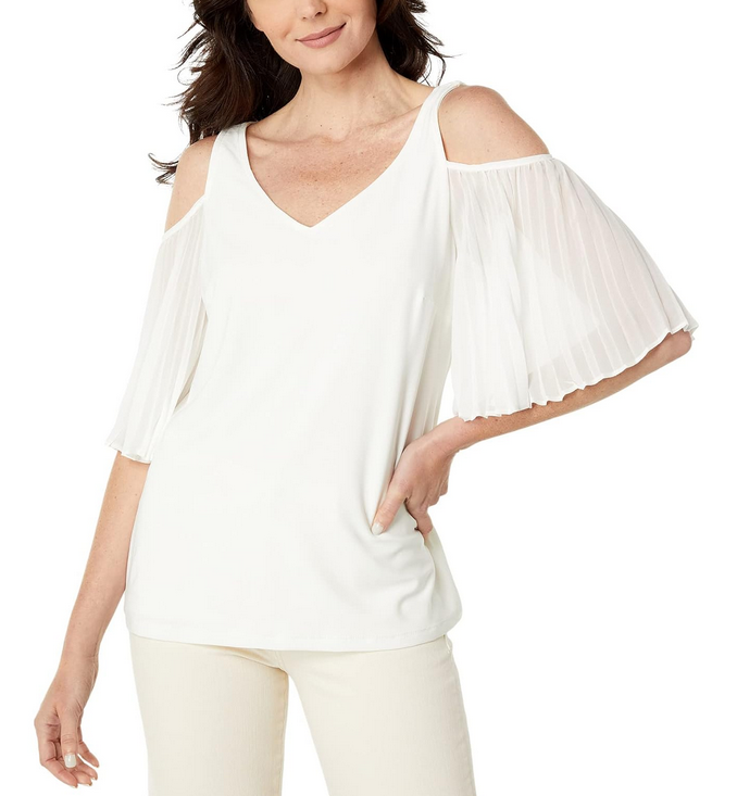 Vince Camuto Short Sleeve Cold-Shoulder Blouse