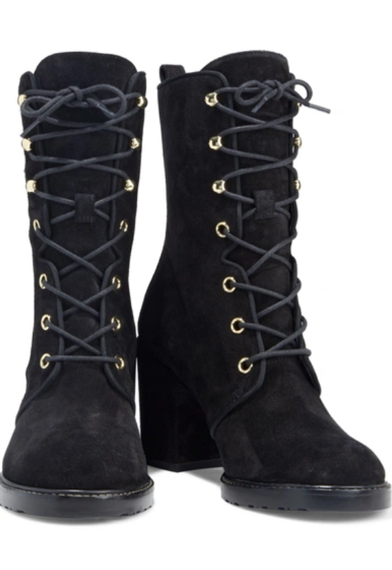 Stuart Weitzman Nichelle Suede Block-Heel Booties