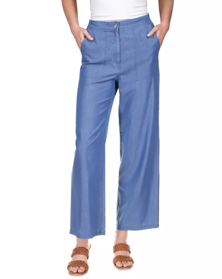 MICHAEL MICHAEL KORS Chambray Wide-Leg Pants